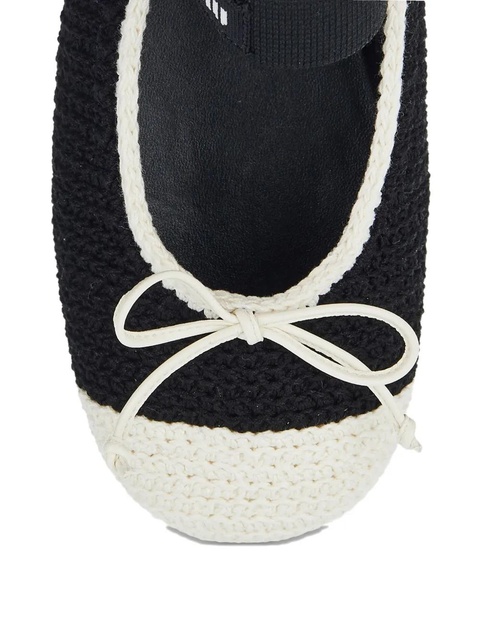 Miu Miu crochet bow ballet flats - Black - zdjęcie produktu nr 2