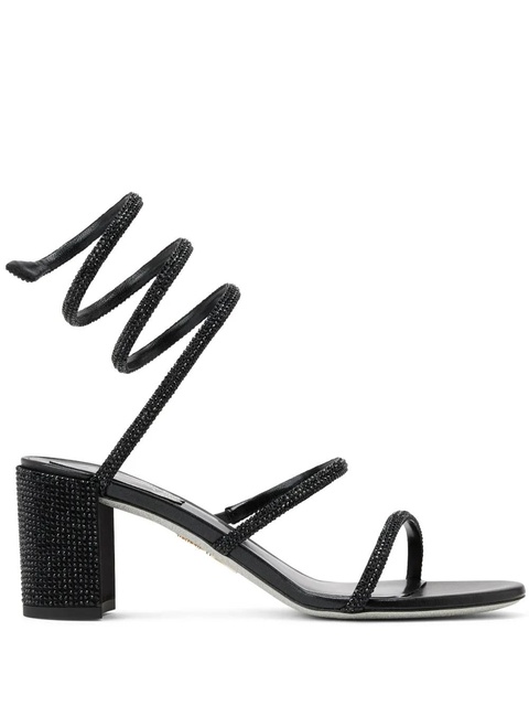 René Caovilla rhinestone-embellished satin sandals - Black - zdjęcie produktu nr 1