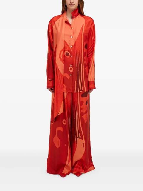 Ferragamo sash-detail silk shirt - Orange - zdjęcie produktu nr 2