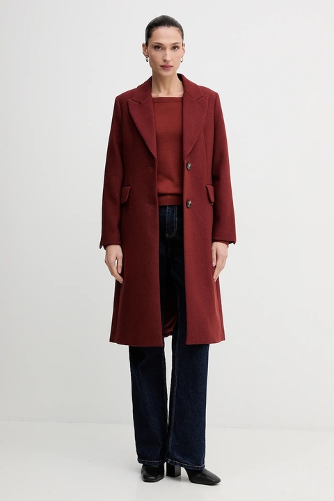 Sisley sweter wełniany damski kolor pomarańczowy lekki 11BAM1A48 - zdjęcie produktu nr 1