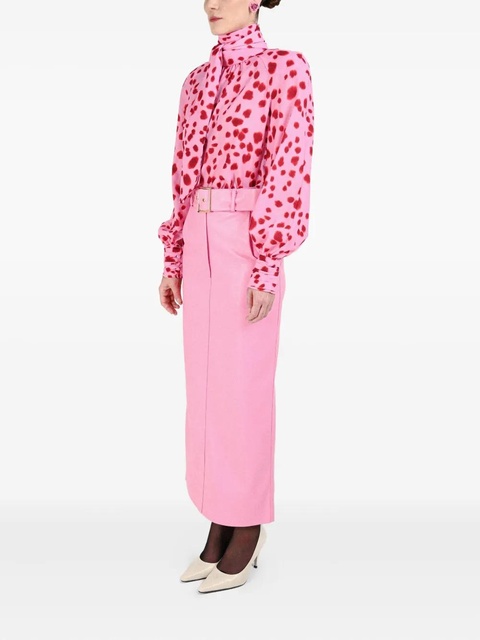 Rowen Rose bow neck dalmatian-pattern blouse - Pink - zdjęcie produktu nr 2