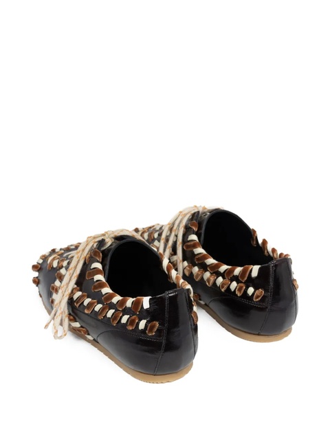 DRIES VAN NOTEN velvet-embellished leather sneakers - Black - zdjęcie produktu nr 2