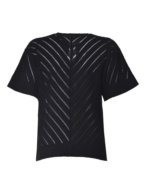 Jil Sander striped short-sleeved top - Black - zdjęcie produktu nr 2