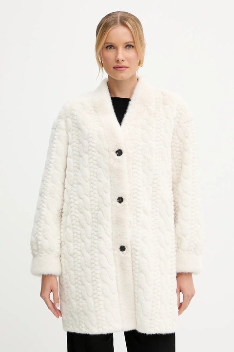 Ermanno Scervino płaszcz kolor beżowy 57TD028E93 - zdjęcie produktu nr 1