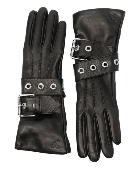 Vivienne Westwood buckle-fastening leather gloves - Black - zdjęcie produktu nr 1
