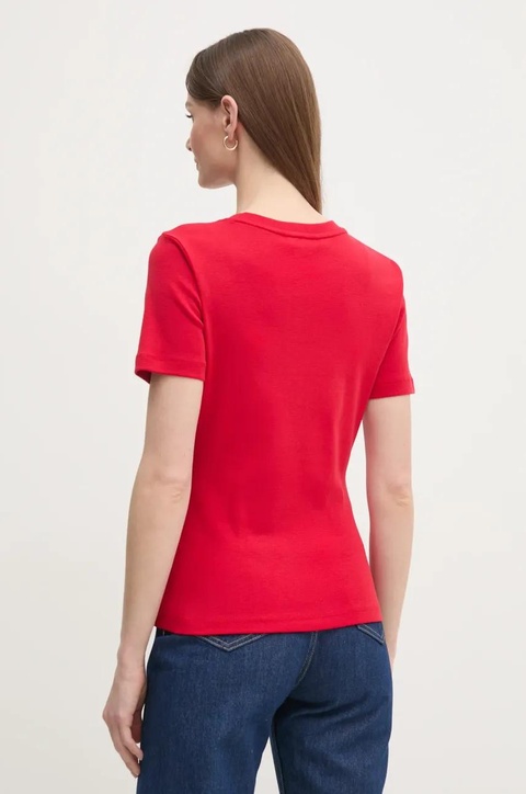 Tommy Hilfiger t-shirt bawełniany damski kolor czerwony WW0WW40587 - zdjęcie produktu nr 2