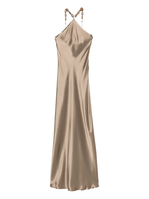 STAUD bead-embellished slip maxi dress - Neutrals - zdjęcie produktu nr 1