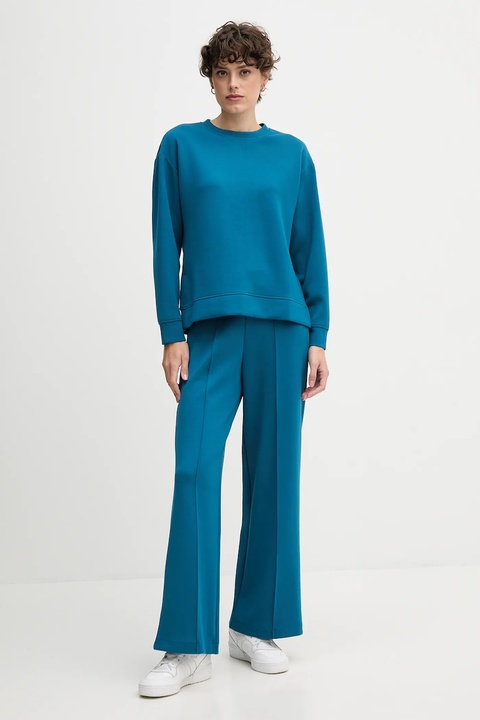 United Colors of Benetton spodnie dresowe damskie kolor turkusowy gładkie 3Y2F3F04K - zdjęcie produktu nr 2