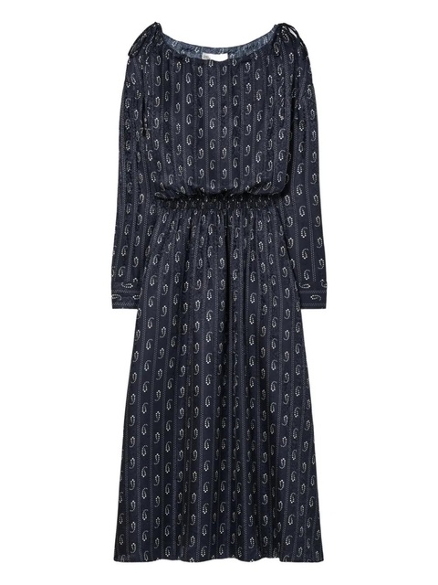 Tory Burch paisley-print smocked dress - Blue - zdjęcie produktu nr 1