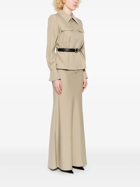 Self-Portrait zip-front layered maxi dress - Green - zdjęcie produktu nr 2