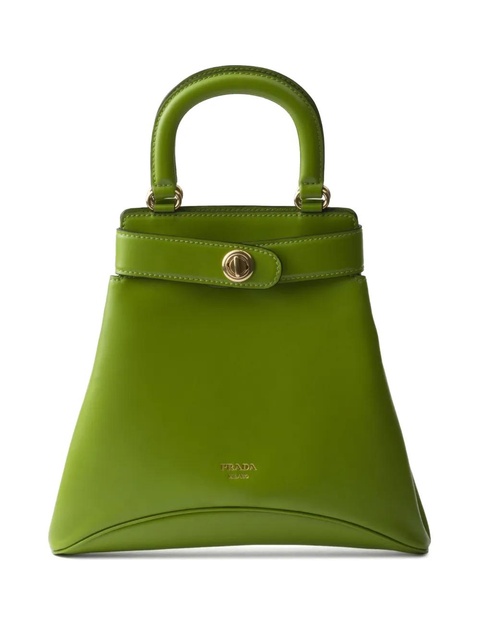 Prada logo-stamp leather tote bag - Green - zdjęcie produktu nr 1