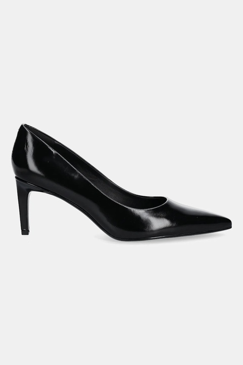 Calvin Klein szpilki skórzane ESS STILETTO 70 SHINY LTH kolor czarny HW0HW02828 - zdjęcie produktu nr 2