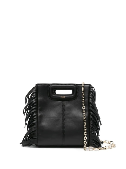 Maje fringed leather tote bag - Black - zdjęcie produktu nr 1