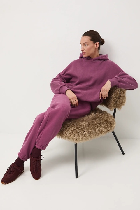 Medicine bluza damska kolor fioletowy z kapturem gładka - zdjęcie produktu nr 2