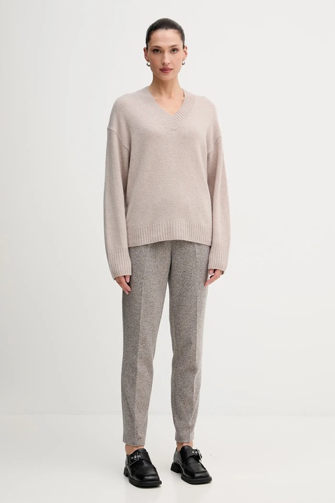 Marc O'Polo sweter z dodatkiem wełny damski kolor beżowy 510609060235 - zdjęcie produktu nr 2