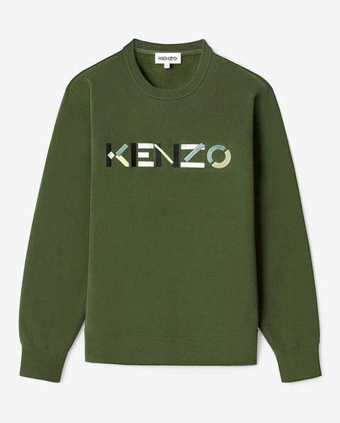 KENZO - Zielona bluza z kolorowym logo - zdjęcie produktu nr 1