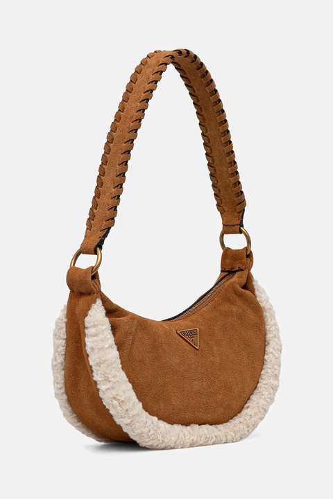 Guess torebka zamszowa AMITA kolor brązowy HWSW95 39720 - zdjęcie produktu nr 2
