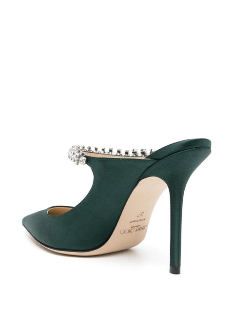Jimmy Choo Bing 100mm crystal-embellished mules - Green - zdjęcie produktu nr 2