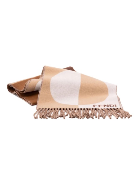 FENDI circular-pattern fringed scarf - Pink - zdjęcie produktu nr 2