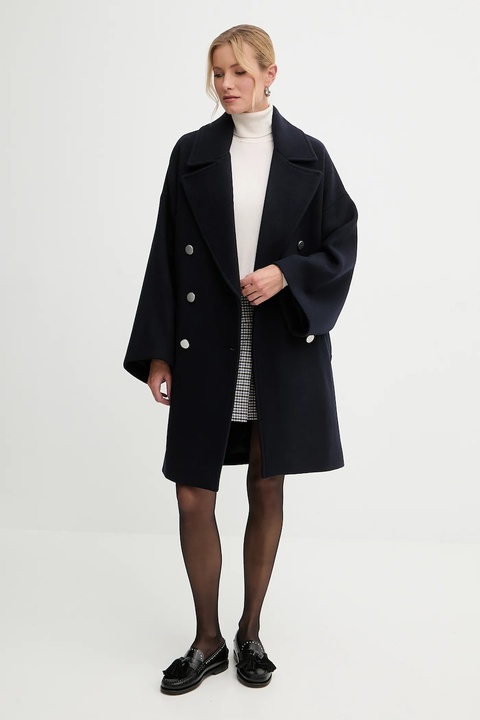 MAX&Co. płaszcz z dodatkiem wełny kolor granatowy 2526086114200 - zdjęcie produktu nr 1