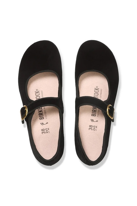 Birkenstock baleriny skórzane Santa Clarita kolor czarny 1030802 - zdjęcie produktu nr 1