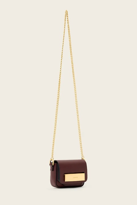 AllSaints torebka skórzana ETTA kolor bordowy W340XD - zdjęcie produktu nr 2