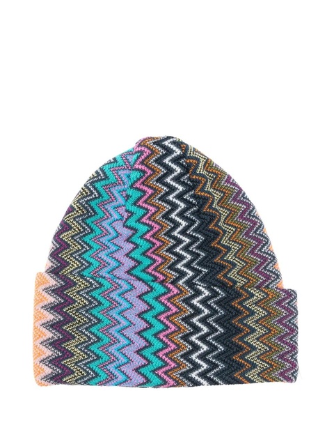 Missoni zigzag knitted beanie - Blue - zdjęcie produktu nr 1
