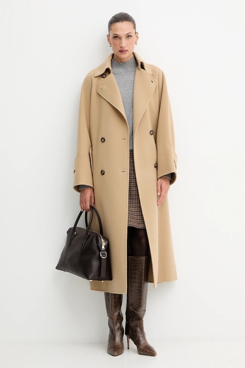 Weekend Max Mara spódnica z dodatkiem wełny VATA kolor bordowy mini rozkloszowana 2525106072600 - zdjęcie produktu nr 2
