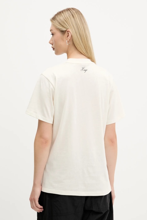 HUGO t-shirt bawełniany damski kolor biały 50545551 - zdjęcie produktu nr 2