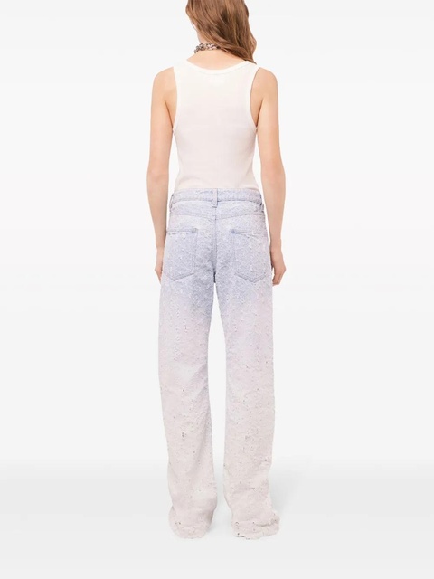 Rabanne distressed ombré straight-leg jeans - Blue - zdjęcie produktu nr 2