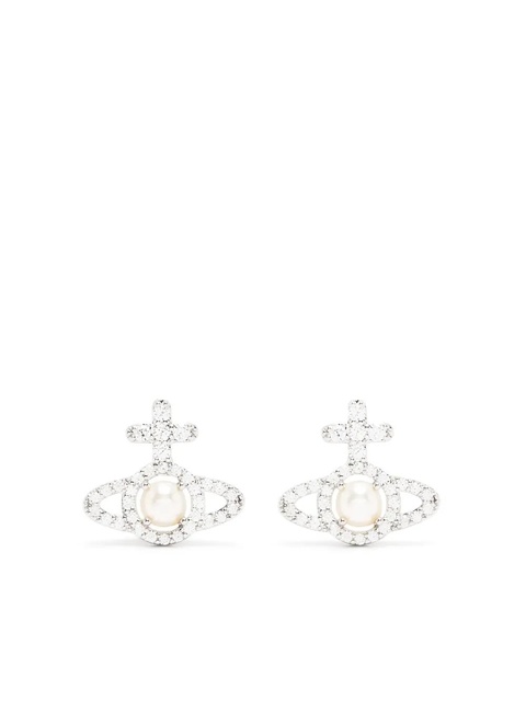 Vivienne Westwood Orb crystal-embellished earrings - Silver - zdjęcie produktu nr 2