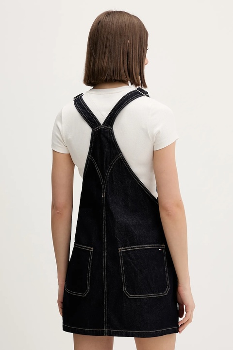 Tommy Jeans sukienka bawełniana kolor granatowy mini prosta DW0DW22555 - zdjęcie produktu nr 2