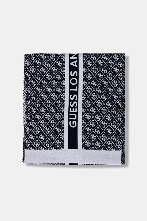 Guess szalik z domieszką wełny SEVYN kolor granatowy wzorzysty W4BZ22 Z3JD2 - zdjęcie produktu nr 1