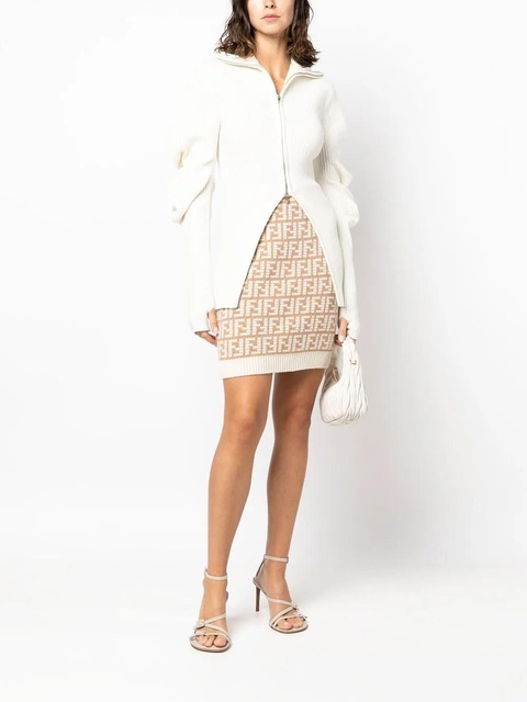 FENDI FF-logo pattern knit skirt - Neutrals - zdjęcie produktu nr 2