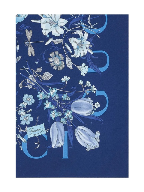 Gucci floral-print scarf - Blue - zdjęcie produktu nr 1