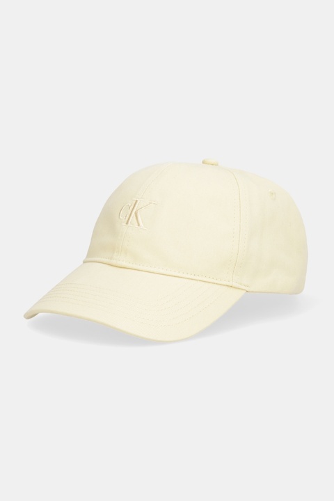 Calvin Klein Jeans czapka z daszkiem bawełniana kolor żółty z nadrukiem LV04K5024G - zdjęcie produktu nr 1