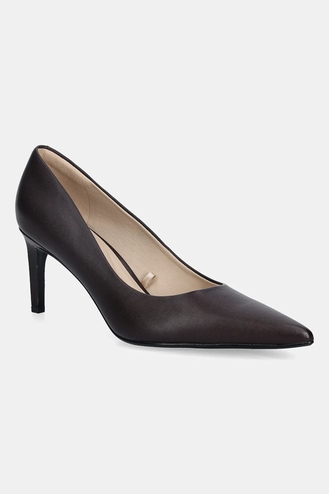 Calvin Klein szpilki skórzane ESS STILETTO 70 kolor bordowy HW0HW02607 - zdjęcie produktu nr 1