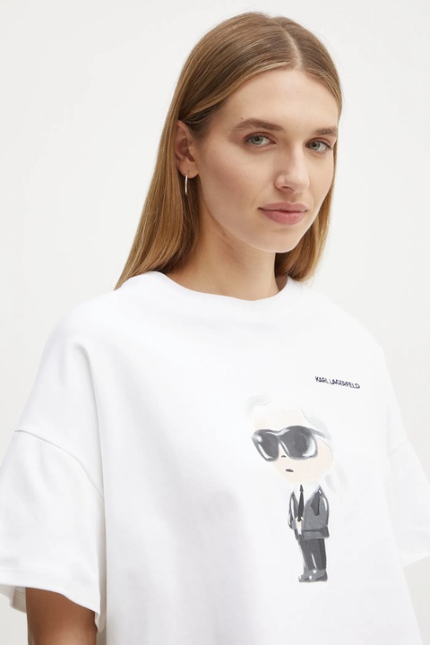 Karl Lagerfeld t-shirt bawełniany damski kolor beżowy A1W17132 - zdjęcie produktu nr 2