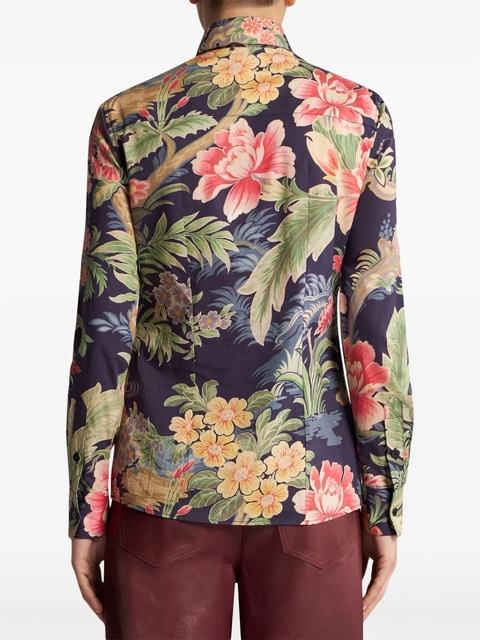 ETRO floral-print long-sleeve shirt - Green - zdjęcie produktu nr 1