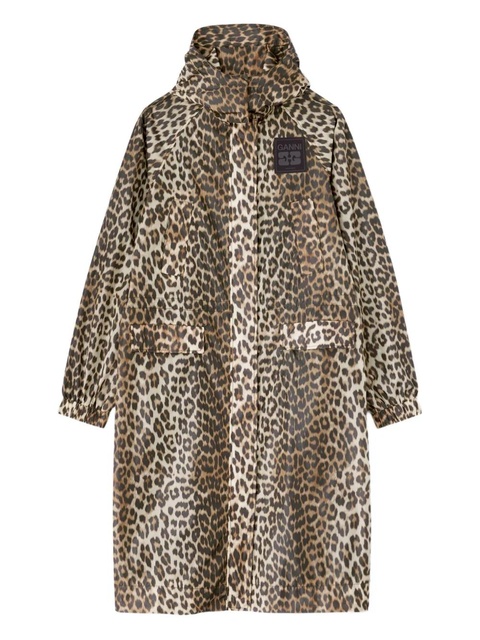 GANNI leopard-print coat - Neutrals - zdjęcie produktu nr 1