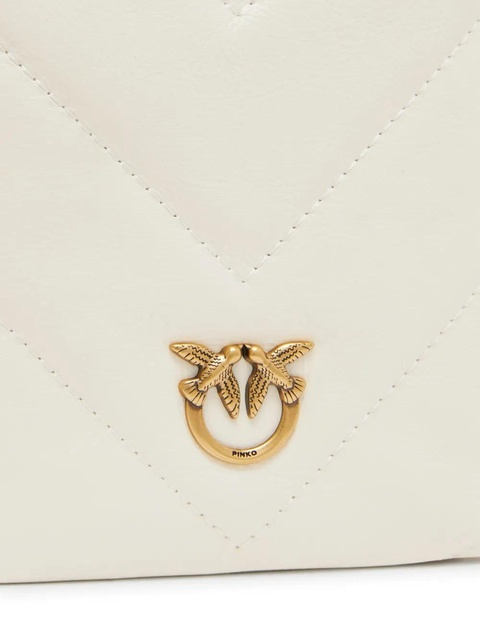 PINKO quilted Love Birds-embellished phone bag - White - zdjęcie produktu nr 1