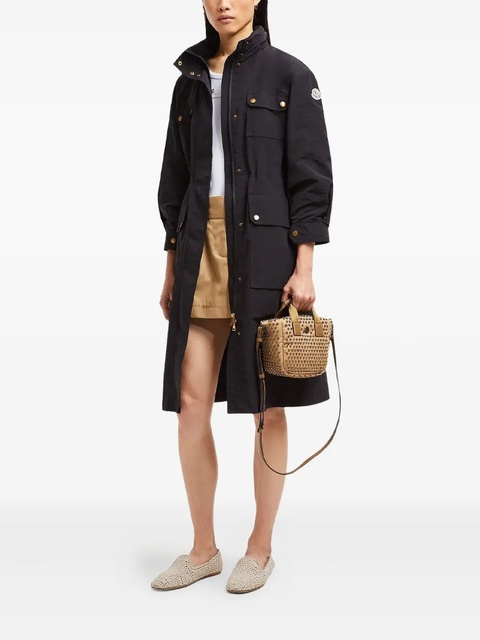 Moncler cinched-waist flap-pocket coat - Black - zdjęcie produktu nr 2