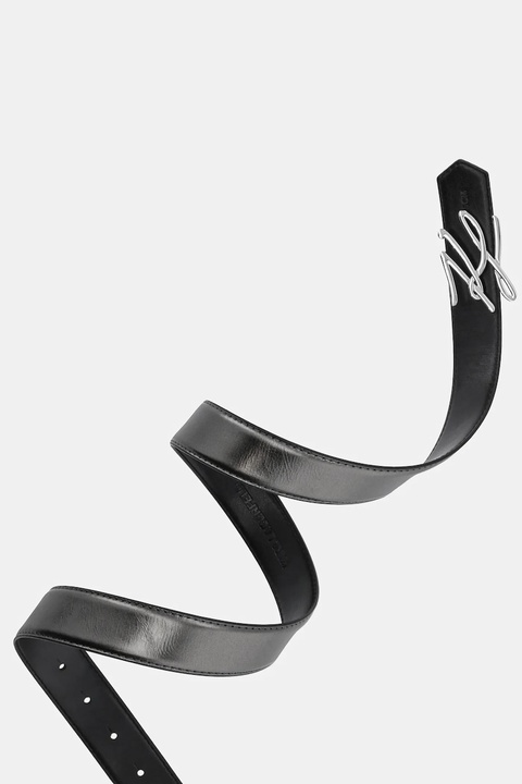 Karl Lagerfeld pasek skórzany dwustronny damski kolor szary A1W33148 - zdjęcie produktu nr 2