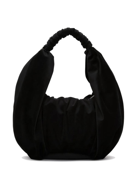 JW Anderson Ruffle Shopper velvet shoulder bag - Black - zdjęcie produktu nr 1