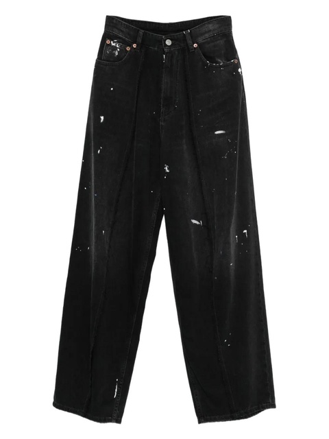 MM6 Maison Margiela paint-splatter jeans - Black - zdjęcie produktu nr 1