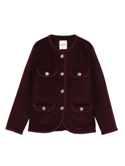 SANDRO wool-blend fitted jacket - Red - zdjęcie produktu nr 1