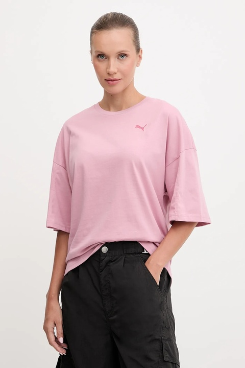 Puma t-shirt bawełniany damski kolor różowy 688148 - zdjęcie produktu nr 1