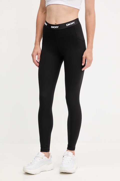 Dkny legginsy damskie kolor czarny gładkie DP5P3604 - zdjęcie produktu nr 1