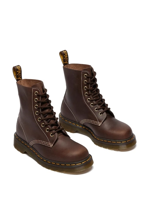 Dr. Martens workery skórzane 1460 Pascal damskie kolor brązowy na platformie DM42595200 - zdjęcie produktu nr 1