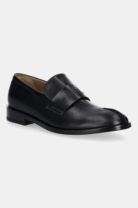 MM6 Maison Margiela mokasyny skórzane damskie kolor czarny na płaskim obcasie S59WR0096.P5000.T8013 - zdjęcie produktu nr 1